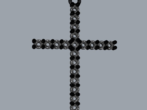 2mm Diamond Cross Pendant 3Dプリントモデル