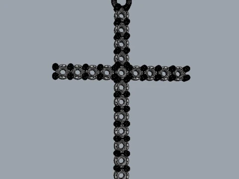 2mm Diamond Cross Pendant 3D Print Model