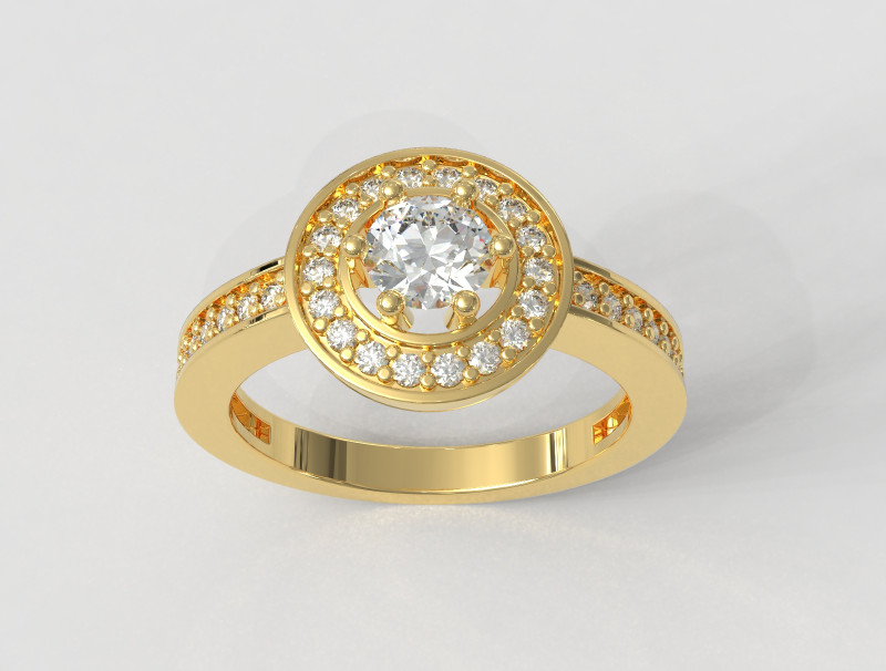 5mm Diamond Solitaire Ring 3D Print Model .c4d .max .obj .3ds .fbx .stl .blend 