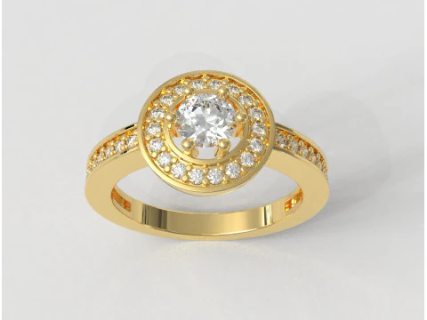 Pierścionek z diamentem o średnicy 5 mm Model do druku 3D