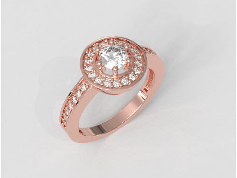 5mm Diamond Solitaire Ring 3D Print Model