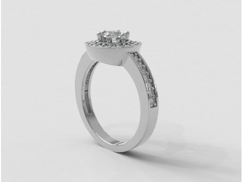 5mm Diamond Solitaire Ring 3D Print Model
