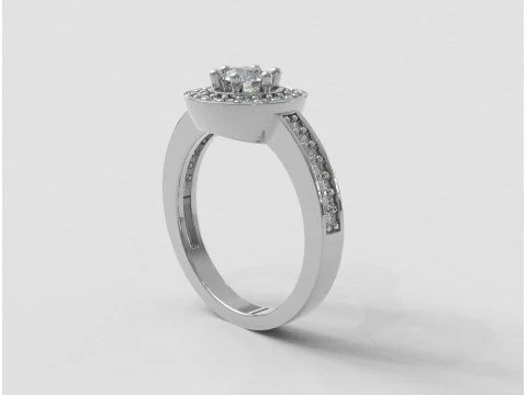 5mm Diamond Solitaire Ring 3D Print Model