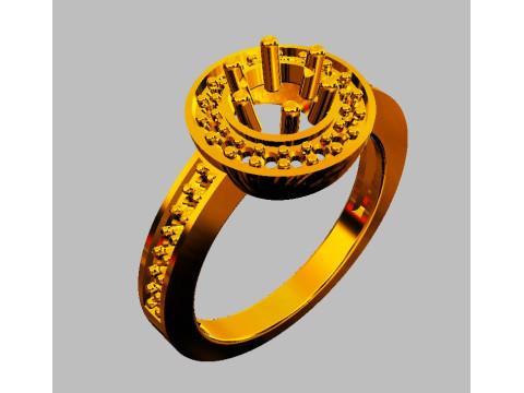 5mm Diamond Solitaire Ring 3D Print Model