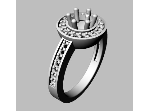 5mm Diamond Solitaire Ring 3D Print Model