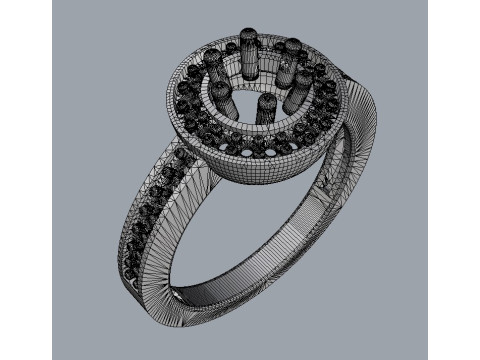 5mm Diamond Solitaire Ring 3D Print Model