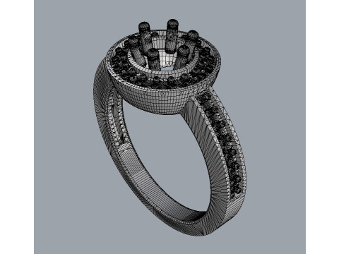 5mm Diamond Solitaire Ring 3D Print Model