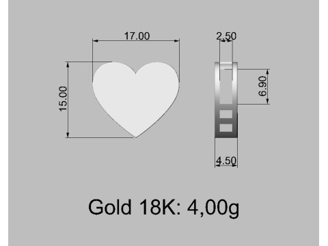 3 Heart Pendants - 7mm 10mm 15mm Modelo de impresión 3D