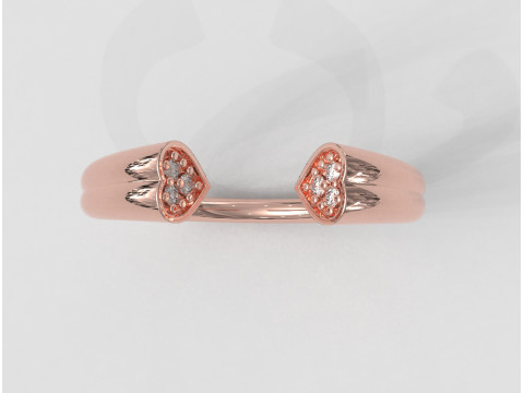 Heart Diamond Open Ring Model Cetak 3D