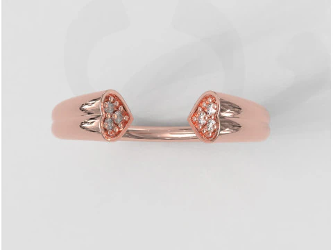 Heart Diamond Open Ring 3D Print Model