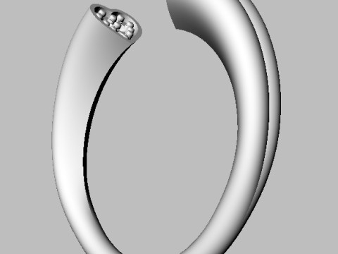 Heart Diamond Open Ring Model Cetak 3D