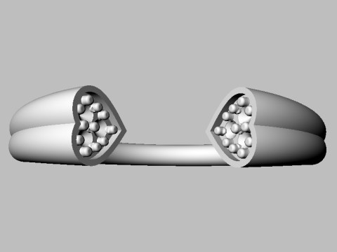 Heart Diamond Open Ring Model Cetak 3D