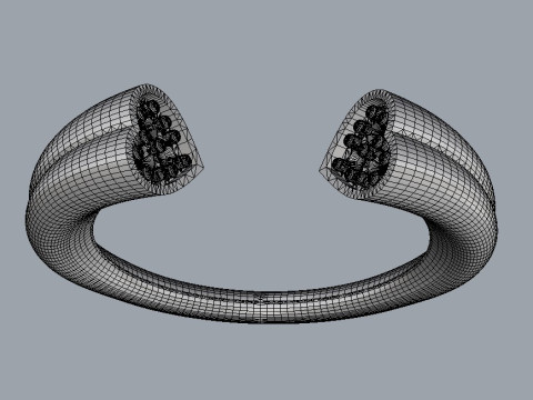 Heart Diamond Open Ring Model Cetak 3D