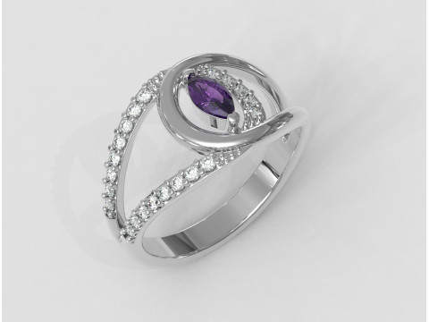 Marquise Gemstone Diamond Ring 3D 프린트 모델