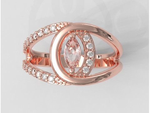 Marquise Gemstone Diamond Ring 3D 프린트 모델