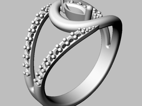 Marquise Gemstone Diamond Ring 3D 프린트 모델