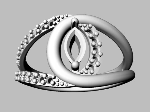 Anel de diamante com pedras preciosas Marquise Modelo de Impressão 3D