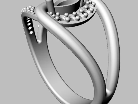 Anel de diamante com pedras preciosas Marquise Modelo de Impressão 3D