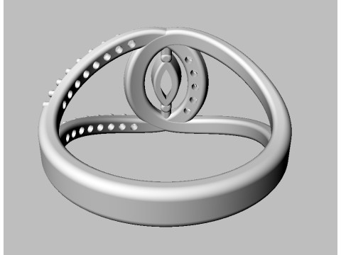Marquise Gemstone Diamond Ring 3D 프린트 모델