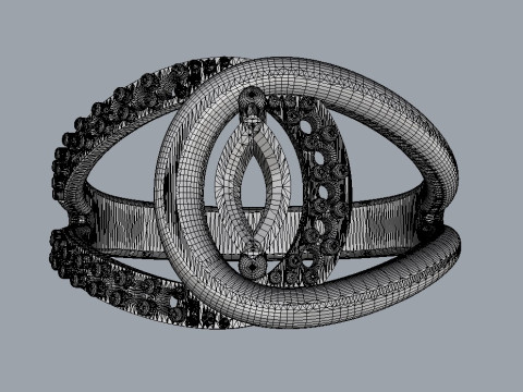 Marquise Gemstone Diamond Ring 3D 프린트 모델