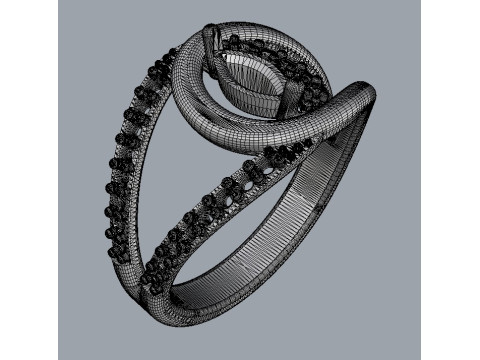 Marquise Gemstone Diamond Ring 3D 프린트 모델