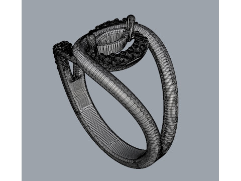 Marquise Gemstone Diamond Ring 3D 프린트 모델