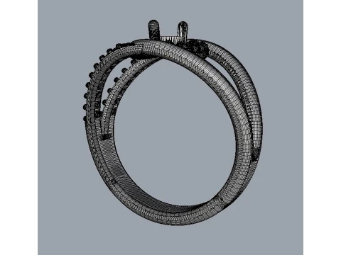 Anel de diamante com pedras preciosas Marquise Modelo de Impressão 3D