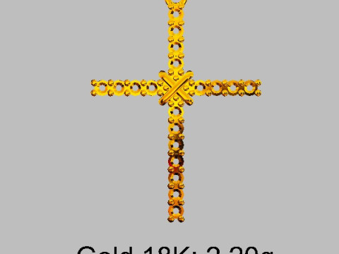2mm Diamond Cross Pendant Modèles 3D en vedette