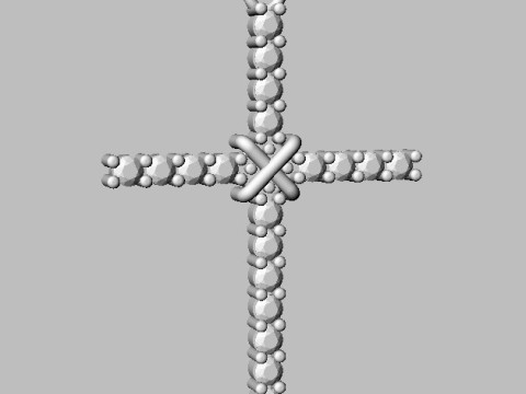 2mm Diamond Cross Pendant Modèles 3D en vedette