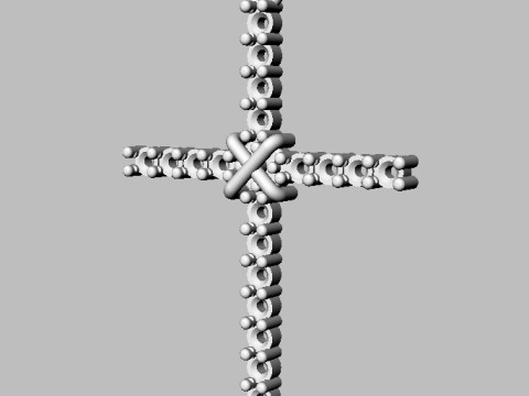 2mm Diamond Cross Pendant Modèles 3D en vedette