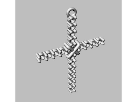 2mm Diamond Cross Pendant Modèles 3D en vedette