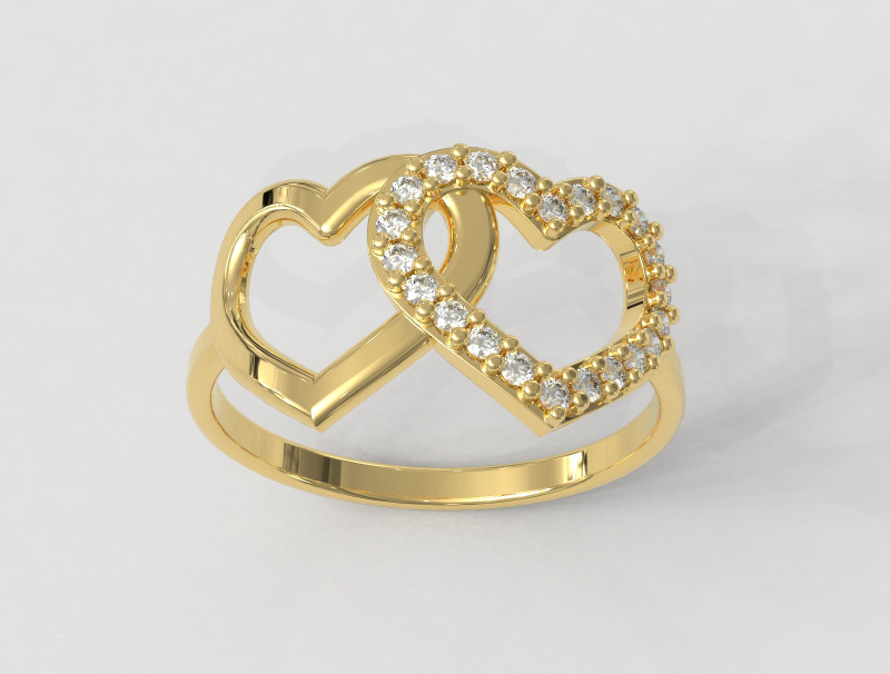 Diamond Heart Ring 3D 打印模型 .c4d .max .obj .3ds .fbx .stl .blend 