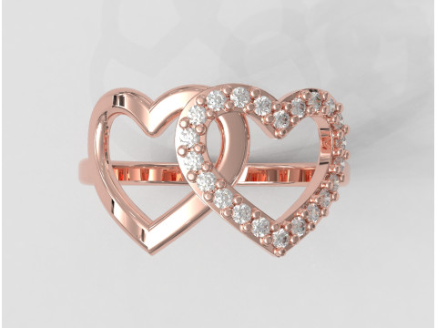 Diamond Heart Ring 3D 打印模型