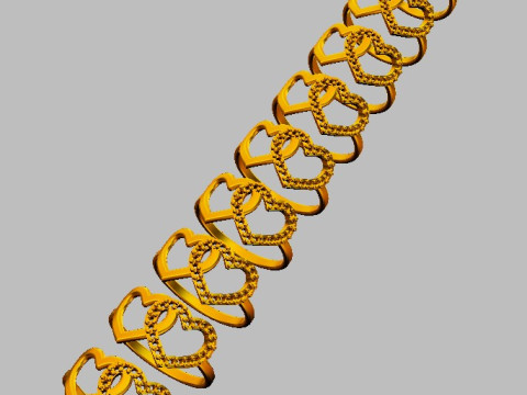 Diamond Heart Ring 3D 打印模型