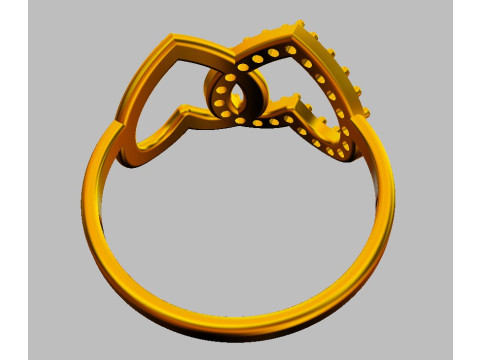 Diamond Heart Ring 3D 打印模型