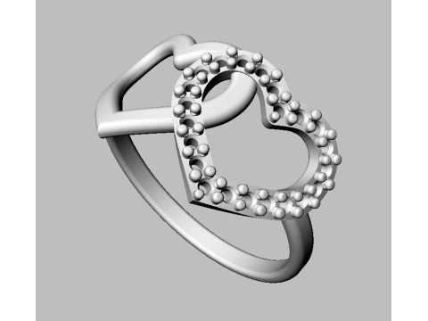 Diamond Heart Ring 3D 打印模型
