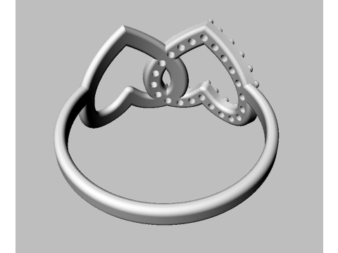 Diamond Heart Ring 3D 打印模型