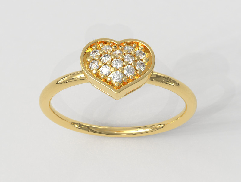 Diamond Heart Ring 3D प्रिंट मॉडल .c4d .max .obj .3ds .fbx .stl .blend 