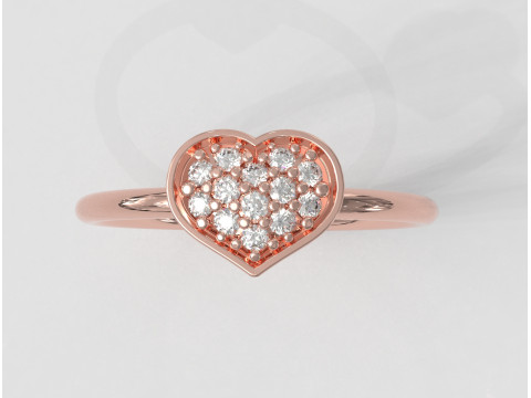 Diamond Heart Ring 3D प्रिंट मॉडल