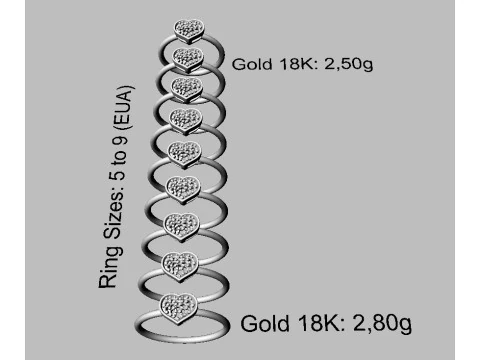 Diamond Heart Ring 3D Print Model