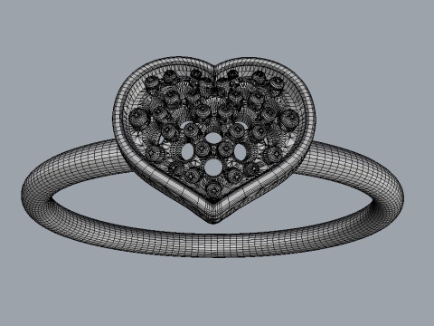 Diamond Heart Ring 3D प्रिंट मॉडल