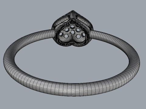 Diamond Heart Ring 3D प्रिंट मॉडल