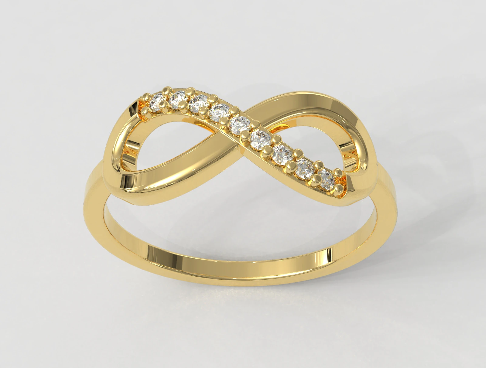 Infinity Diamond Ring 3D Print Model .c4d .max .obj .3ds .fbx .stl .blend 