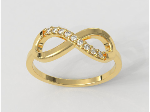 Infinity Diamond Ring 3Dプリントモデル