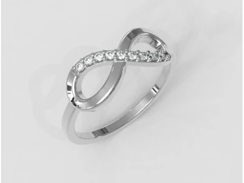 Infinity Diamond Ring 3D Print Model