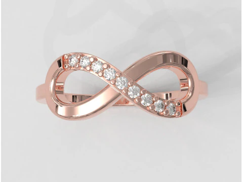 Infinity Diamond Ring 3D Print Model