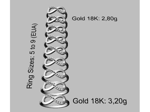 Infinity Diamond Ring 3D Print Model