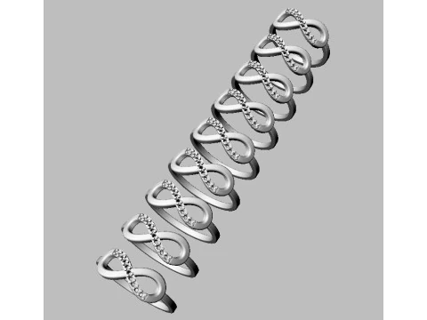 Infinity Diamond Ring 3D Print Model