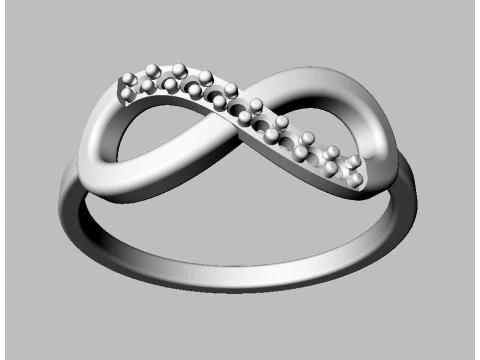 Infinity Diamond Ring 3D Print Model