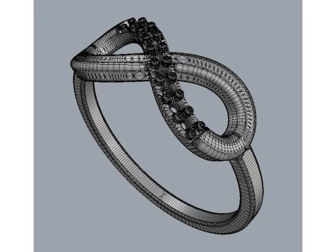 Infinity Diamond Ring 3D Print Model